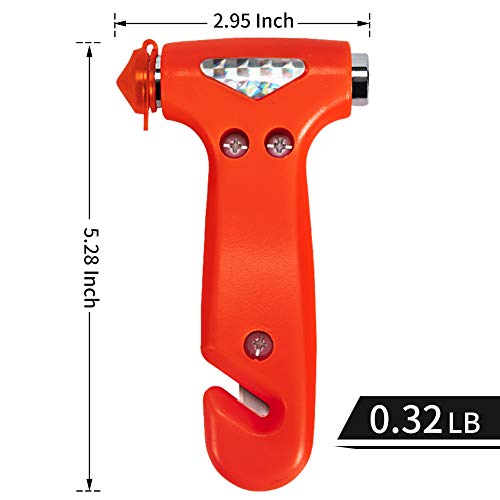 MOTORBUDDY 2-Pack Car Safety Hammer Seatbelt Cutter, Auto Emergency Escape Hammer with Window Glass Breaker and Seat Belt ...