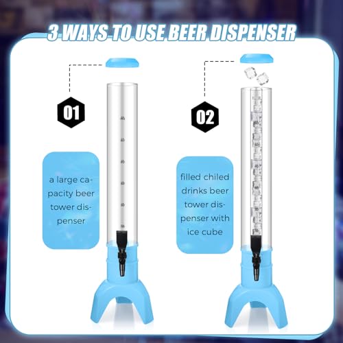 Domensi 6 Pcs Drink Tower Dispenser Mimosa Tower with Ice Tube and Bottomless Mimosa Lunch Beer Beverage Drink Tabletop Li...