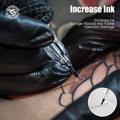 Dragonhawk Extreme Tattoo Needles - 20PCS Disposable Round Liner Cartridges 1207RL Professional Needles for Lining Work Fits Most Tattoo Machines