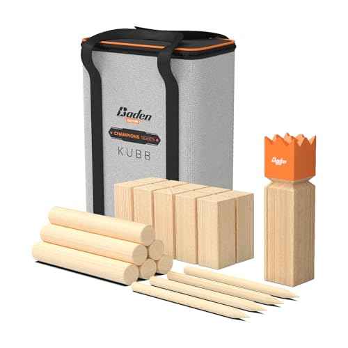 Baden Backyard Champions Kubb Viking Chess Outdoor Toss Game Set with Instructions & Carrying Bag