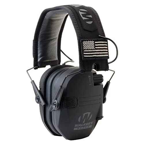 Walker's Razor Slim Electronic Hearing Protection Muffs with Sound Amplification and Suppression and Shooting Glasses Kit
