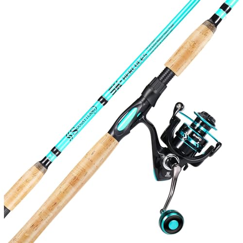 Sougayilang 7’ Fishing Rod and Reel Spinning Combo, 2 Piece Fishing Rod, Size 4000 Reel, Right/Left Handle Position, Suita...