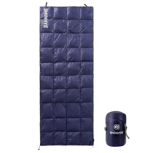 ShinHye Ultralight Adult Sleeping Bag 500g Premium Duck Down - Waterproof & Compressible 3-Season Camping/Backpacking 40-5...