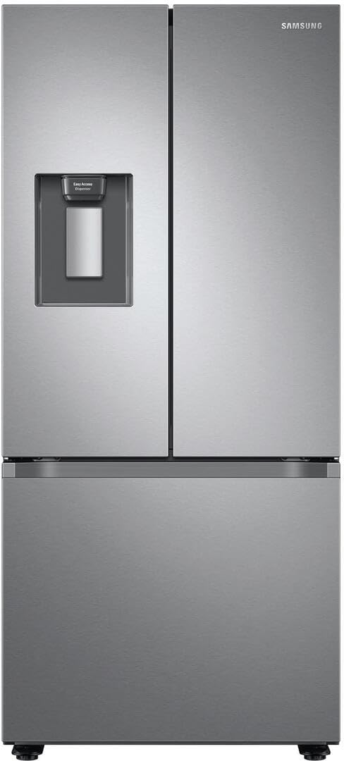 Samsung 22 cu. ft. Smart 3-Door French Door Refrigerator with External Water Dispenser, Stainless Steel, RF22A4221SR/AA