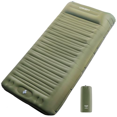 Origem Self Inflating Sleeping Pad for Camping, 5.5 Inch Ultra-Thick Camping Mat with Built-in Pump, Outdoor Ultralight Sl...