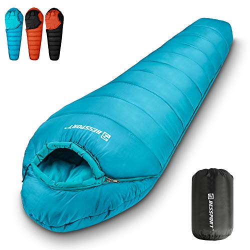 Bessport Mummy Sleeping Bag | 15-45 ℉ Extreme 3-4 Season Sleeping Bag for Adults Cold Weather– Warm and Washable, for Hiki...