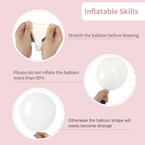 RUBFAC 129pcs White Balloons Different Sizes 18 12 10 5 Inch for Garland Arch,Party Latex Balloons for Birthday Party Wedd...