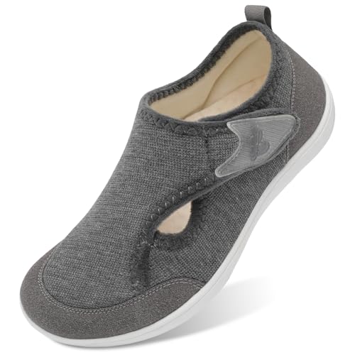 Leisfit Womens Slippers Wide Diabetic Shoes Adjustable Arthritis Edema House Shoes Indoor Outdoor Slippers