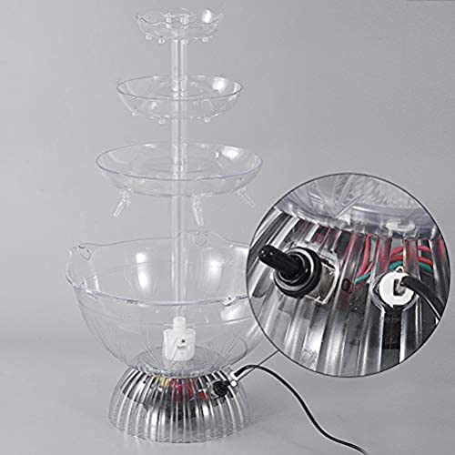 WIKINK 3 Layers Party Water Fountains, LED Lighted Wine Fountain, Light-Up Flow Drink Fountain with 1.5 Gallon 5 Reusable ...