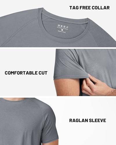 Runhit Mens Swim Shirts Short Sleeve UPF 50+ Sun Protection Rash Guard SPF UV Fishing Shirt Quick Dry Water T-Shirts