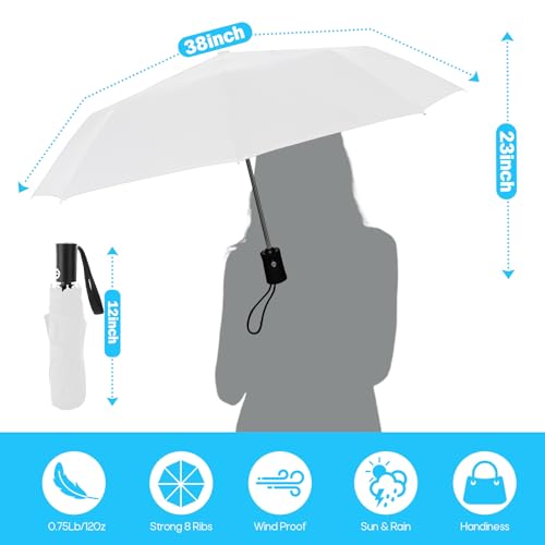 EZIYIN Travel Compact Umbrella, Folding Travel Umbrella for Rain and Shine Small, Windproof Automatic Open/Close, Portable...
