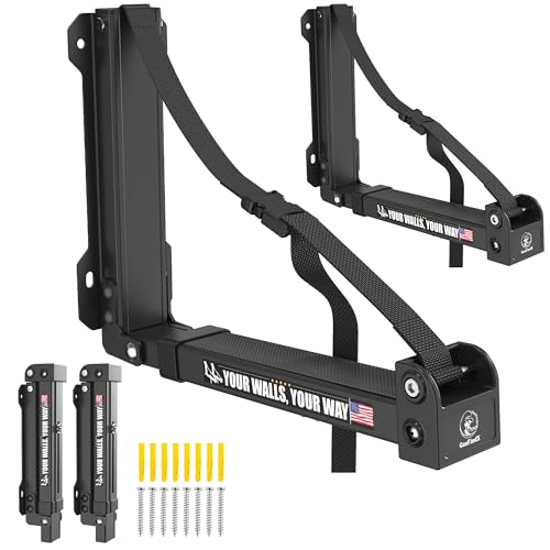 GanFindX Foldable Kayak Wall Rack | Heavy-Duty 9.5-13.8" Kayak Storage Rack Hanger & Plastic Buckle Straps, Indoor/Outdoor...