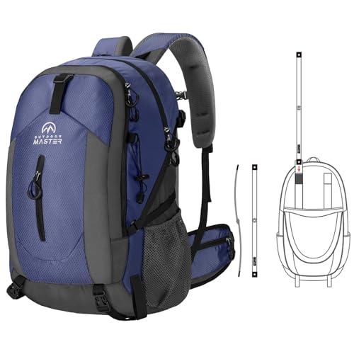 OutdoorMaster 50L Hiking Backpack with High Strength Aluminum Support, Lightweight Travel Daypack with Rain Cover, Waterpr...