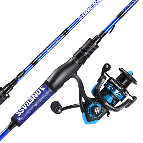 One Bass Fishing Rod and Reel Combo, IM7 Graphite 2 Pc Blank Baitcasting Combo, Spinning Rod with SuperPolymer Handle