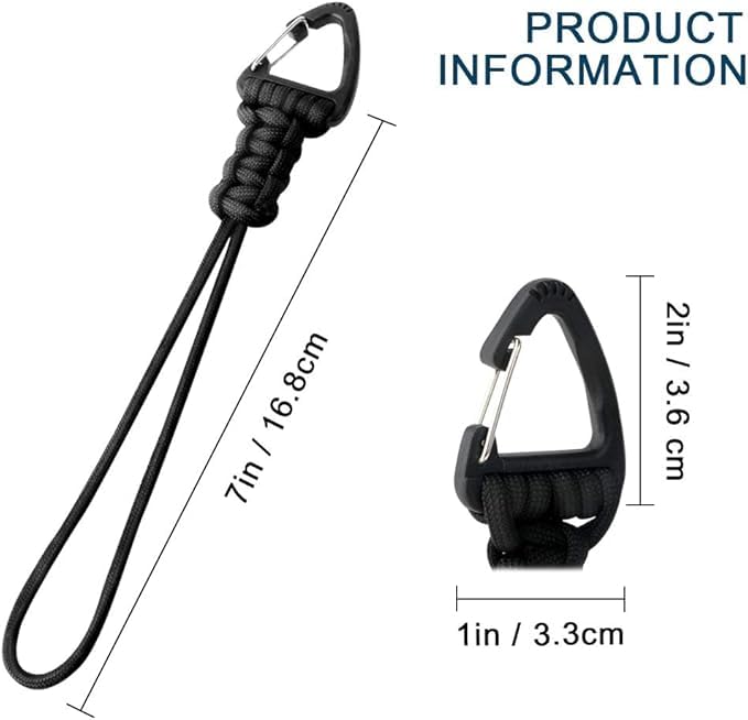 NewBEP 5 Pack Paracord Lanyard Keychain, Triangle Buckle Lock Clip Hook Strap Clasp Parachute Rope Hanging Carabiner for O...