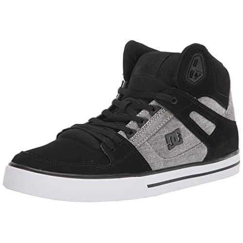 DC Men's Pure High Top Wc Skate Shoes Casual Sneakers, Black/Battleship/Armor, 6.5