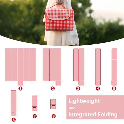 SHENIAFC 80" x 120" Sandproof Waterproof Picnic Blanket, Beach Mat for Outdoor Camping Hiking Park, Portable with Tote Ba...