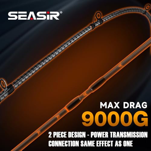 SEASIR CastX BFS Fishing Rod, Spinning Rod Casting Rod Medium Light/Heavy, 2 Piece Baitcasting Rod, Saltwater Freshwater B...