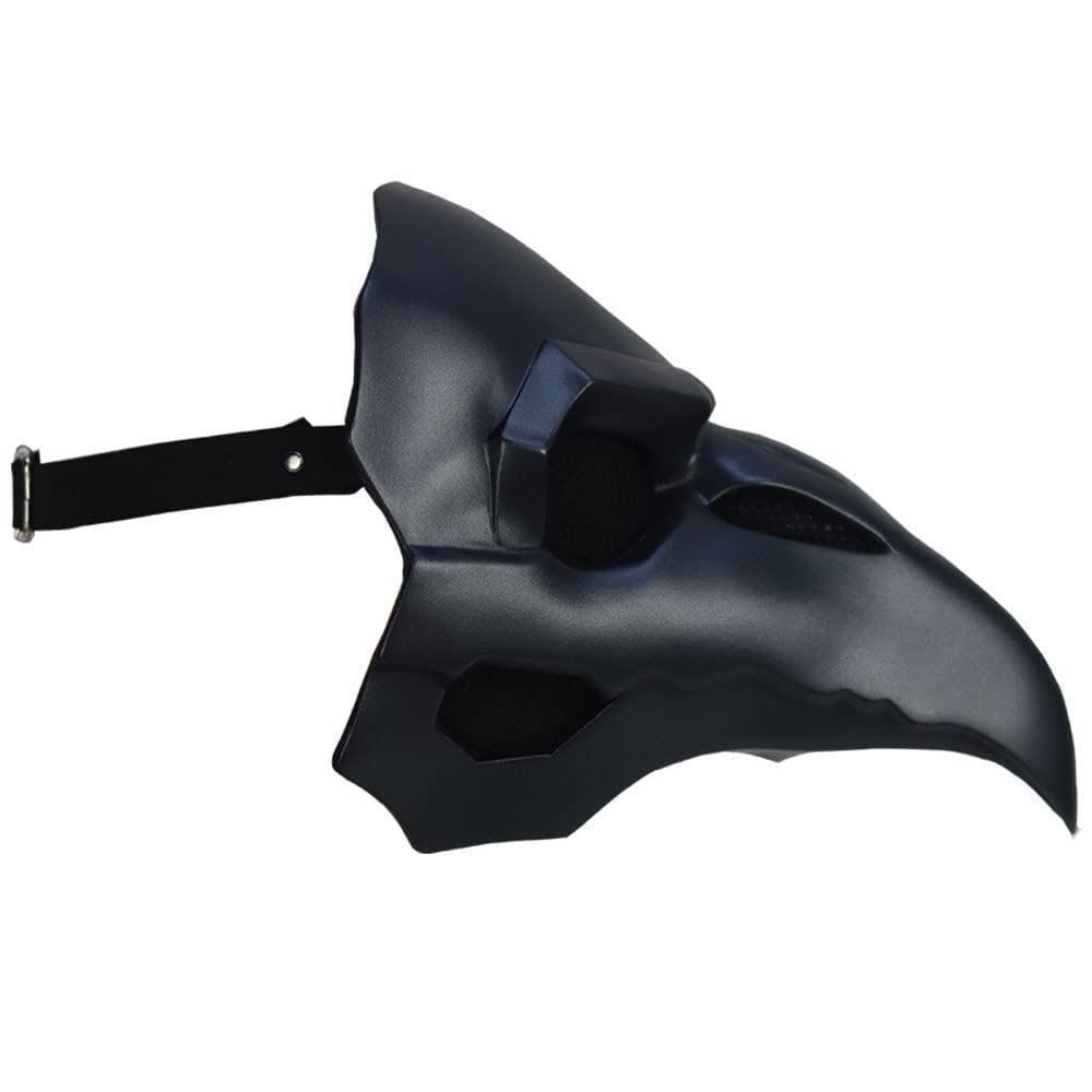 Cafele Steampunk Plague Doctor Bird Mask with LED Light, Retro Long Nose Beak Cosplay Halloween Masquerade Costume Props (Black no LED)