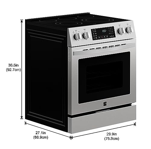 Kenmore Front Control Electric Range Oven with 5 Cooktop Elements with 7 Cooking Power Options, True Convection, Steam and...