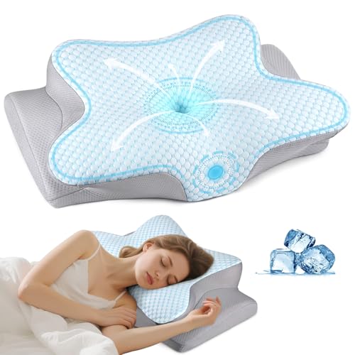 Neck Pillow Cervical Memory Foam Pillows for Pain Relief Sleeping, Contour Pillow for Shoulder Pain, Ergonomic Orthopedic ...