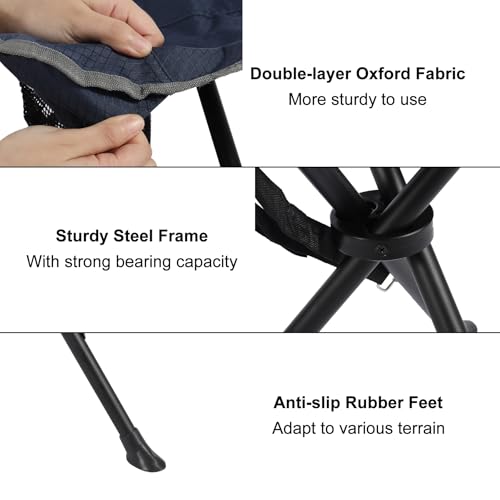 REDCAMP 2 Pack Folding Camping Stools for Adults Heavy Duty, Lightweight Portable Tripod Chairs Seats for Fishing Hunting ...