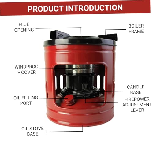 Yeory Kerosene Stove, 8.3x8.7 Iron Small Kerosene Heater with 8 Cotton Wick, Windproof Portable Indoor Burner Stove Campin...