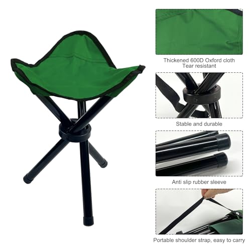 Travel Folding Camping Stool, 14.6 inches Tripod Chair and Maximum weight 300 lbs Outdoor Portable Party Chair Fishing Cha...