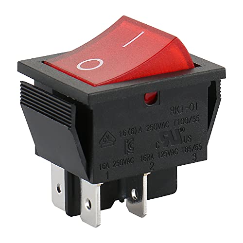 Baomain Red Light Dpst Onoff Snap In Boat Rocker Switch 4 Pin 16A250V Ul Tuv List 1 Pack -Like New