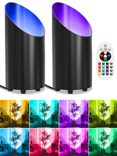 ZUCKEO RGB Spotlight Indoor Uplights 5W Floor Can Light Up Accent Lighting, LED Color Changing Spot Lights for Home Plant ...