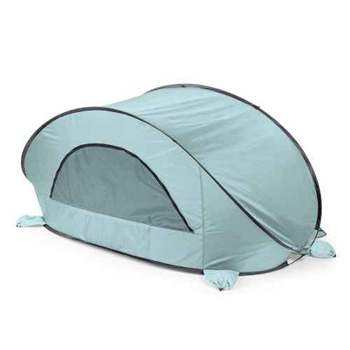 PICNIC TIME Manta Portable Beach Tent, Fully-Assembled Pop Up Tent, Beach Shade and Sun Shelter, Instant Outdoor Shade with Carrying Bag for Outdoors and UPF50+ UV Protection, (Light Blue)