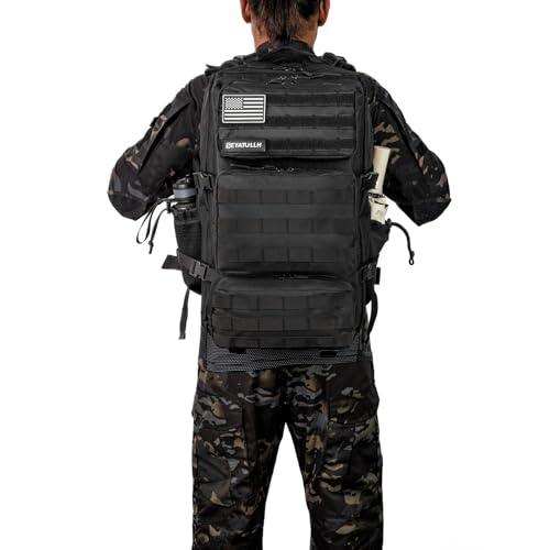 SEYATULLH Military Tactical Backpack 55L for Men & Women Bug Out Bag Assault pack Molle Daypack Hiking Trekking Rucksack (...