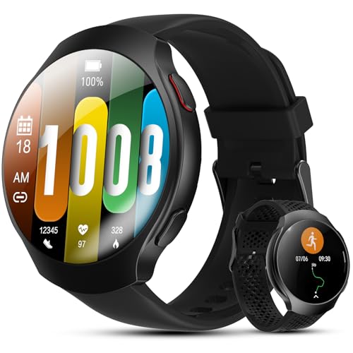GPS Smart Watch for Men With AI (Answer/Make Call), 1.43" Micro-Spherical AMOLED Smartwatch for Android and iPhone, 150+ S...