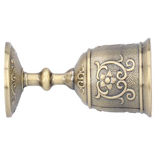 Bronze Wine Cup, Vintage Goblet Embossed European Royal Chalice Whiskey Drink Party Supplies, for Kitchen, Home, Bar, Wedd...