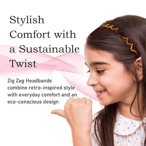 KALIYOTO Zig Zag Headbands, Recycled Plastic Wavy Hair Band with Teeth, Headbands for Women and Men, Classic 90s Hair Acce...