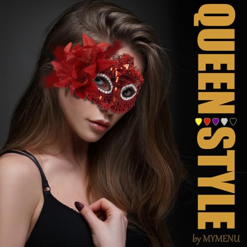 MYMENU Masquerade Mask for Women Couple Masquerade Mask for Men Shiny Venetian Mask Halloween Mask for Party Prom