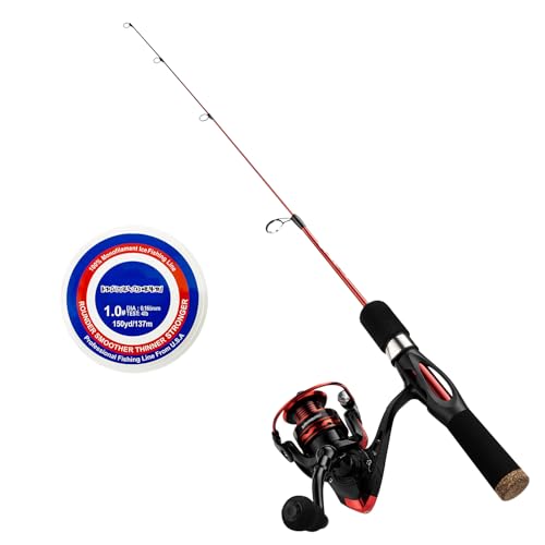 Ice Fishing Rod and Reel Combo, 27" Medium Light Spinning Ice Fishing Pole