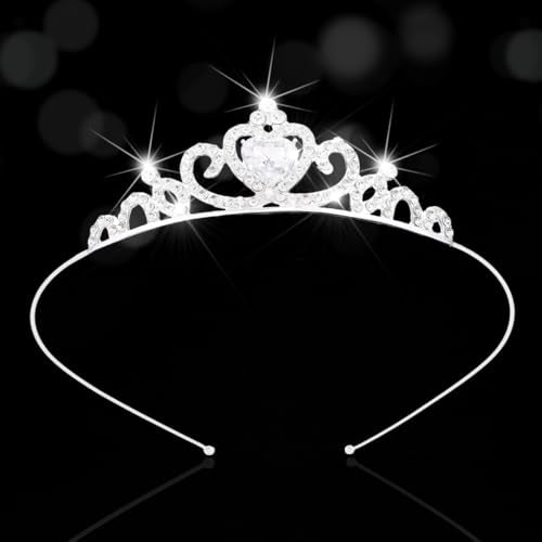 Kilshye Rhinestone Tiara Silver Tiaras and Crowns Crystal Headband for Women (Silver)