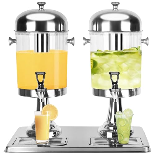 Carivia Drink Dispenser with Stand, 4.2 Gallon Beverage Dispenser for Parties, Stainless Steel Dual-Head Juice Dispenser w...