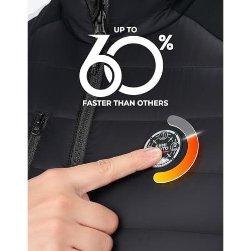 KEMIMOTO Heated Vest for Men Women,10000mAh Battery Pack Charging, Hand & Neck Warmers,for Hunting, Golf, Cycling