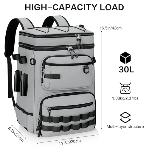 LGAG Fishing Tackle Backpack, Lightweight Waterproof Tackle Box Bag with Rod Holders for Saltwater & Freshwater Fishing, G...