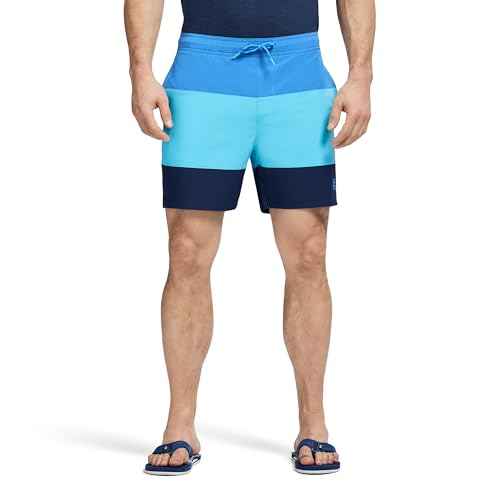 IZOD Men's Swim Trunks with Comfort Liner Saltwater Performance Upf50 Stretch Swimsuit 6" Inseam