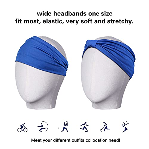 GiLi 6 Pack Wide Headbands for Women Non Slip Soft Elastic Hair Bands Yoga Running Sports Workout Gym Head Wraps, Knotted ...