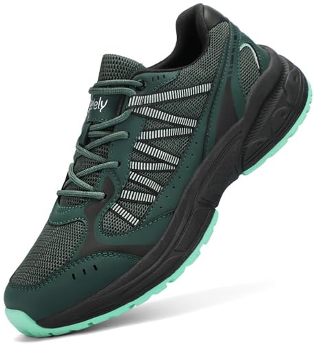 Kricely Men's Trail Running Shoes Non Slip Hiking Shoes Tennis Shoes Fashion Sneakers Workout Footwear
