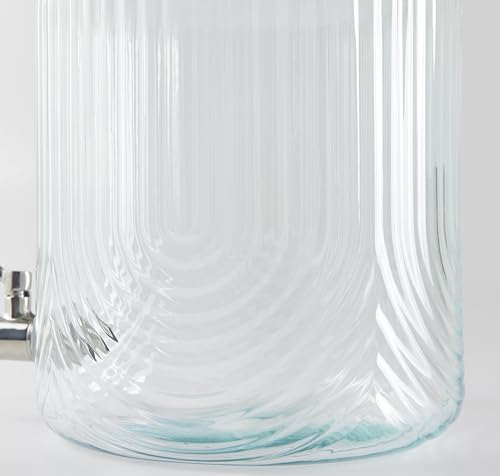 QJLSOE 2 Gallon Embossed Beverage Dispenser, Large, Clear, YST-001