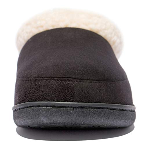 NewDenBer Women's Cozy Memory Foam Slippers Suede Fuzzy Plush Fleece Lined Slip On Indoor Outdoor House Shoes
