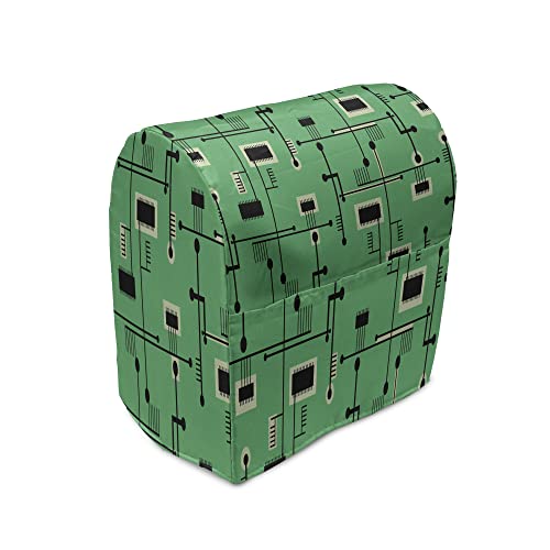Ambesonne Circuit Board Stand Mixer Cover, Technology Microchip Electronics Repeating Illustration, Kitchen Appliance Orga...