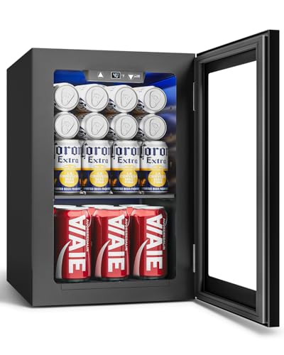 Feelfunn 24 Cans Beverage Refrigerator Cooler - Mini Fridge with Digital Temperature Control, Soda Wine Beer Drink Fridge...
