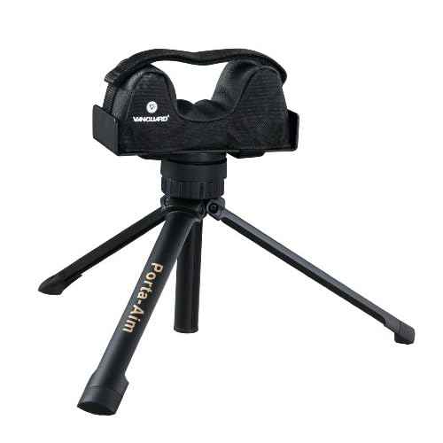 Vanguard Porta Aim Gun Rest. Compact and Portable Bench Rest. Quick Height Adjustment. Anti-Vibration Bag Rotates 360 Degrees , Black
