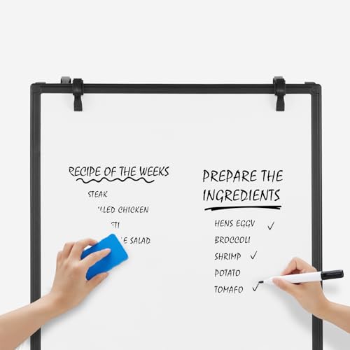 Sweetcrispy Whiteboard Easel 36 x 24 Inches, Magnetic Dry Erase White Board, Portable Boards Height Adjustable, Dry Erase ...